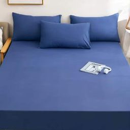 Kuber Industries Blue Waterproof Mattress Protector-image-30