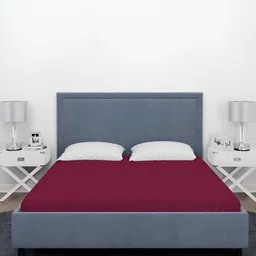 Aura Maroon Terry Cotton King Size Double Bed Water Resistant Mattress Protector-picture-47