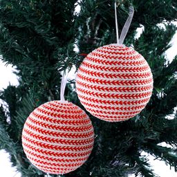 TAYHAA Red & White 2 Pieces Holiday Harmony Ornament Festive Decor-22