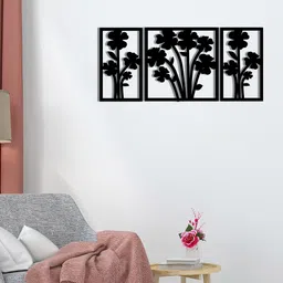 eCraftIndia Black Flower Bouquet Wall Decor-34