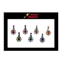 Comet Busters Multi-Coloured Set of 7 Stone Studded Bindis image 2