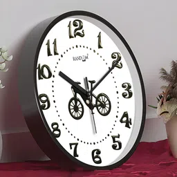 RANDOM Black & White Printed Round Contemporary Wall Clock image 2
