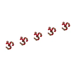 Comet Busters 5 Pcs Embellished Reusable Om-Shaped Designer Bindis - Red image 2