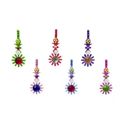 Comet Busters 6 Pcs Embellished Reusable Designer Bindis - Multicoloured image 2