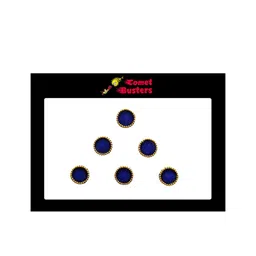 Comet Busters Set of 6 Designer Circular Bindis - Navy Blue image 3