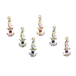 Comet Busters Red & Blue Stone Studded Bindis - 6 Pcs image 2