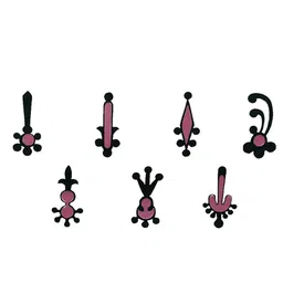 Comet Busters 7 Pcs Reusable Designer Bindis - Black & Mauve image 3
