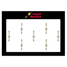 Comet Busters 7 Pcs Embellished Reusable Designer Bindis - Gold-Toned image 2