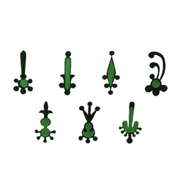 Comet Busters 7 Pcs Reusable Designer Bindis - Black & Green image 2