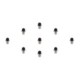 Comet Busters 9 Pcs Embellished Reusable Designer Bindis - Black image 2