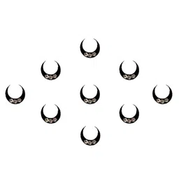 Comet Busters 9 Pcs Embellished Reusable Designer Bindis - Black image 2