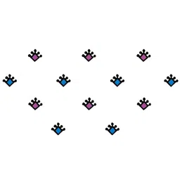 Comet Busters Set Of 10 Blue & Pink Bindis image 3