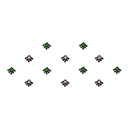 Comet Busters Set Of 12 Green & Pink Bindis image 2