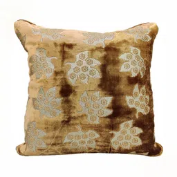 Good Vibes Brown & Cream-Coloured Set of 5 Velvet Square Cushion Covers image 2