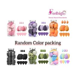 FEELHIGH Set Of 11 Sponge & Triangle Puff With Storage Jar image 3