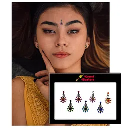 Comet Busters Multi-Coloured Set of 7 Stone Studded Bindis image 3
