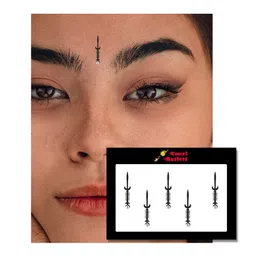 Comet Busters 5 Pcs Embellished Reusable Designer Bindis - Black image 3