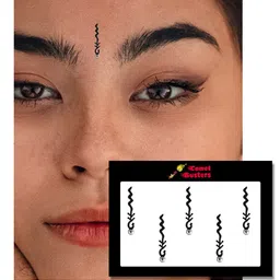 Comet Busters 5 Pcs Embellished Reusable Designer Bindis - Black image 2