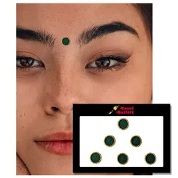 Comet Busters Women Green Matte Bindi image 2