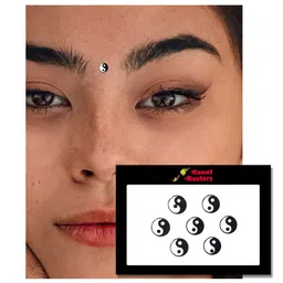Comet Busters 7 Pcs Black & White Yinyang Shaped Reusable Bindi image 2