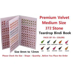 VAMA Tilak Tear Drop Shape Stone Studded Kumkum Bridal Bindi Booklet - Multi-Coloured image 2