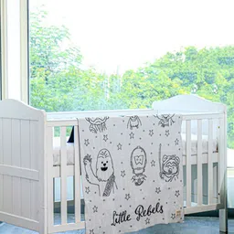 Pluchi Kids Off White Starwars Little Printed AC Room 350 GSM Cotton Single Bed Blanket-image-44