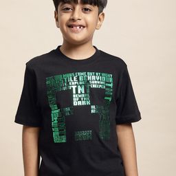 Kids Ville Boys Minecraft Printed Pure Cotton Tshirt-image-73