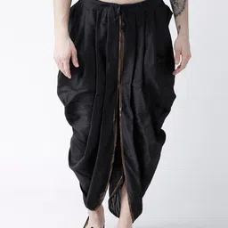 DEYANN Men Black Solid Dhoti-picture-11
