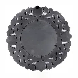 VAS collection home Grey Wall Self Design MDF Mirror Frame image 2