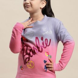 Kids Ville Girls Barbie Printed Cotton Sweatshirts-image-90