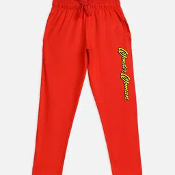Kids Ville Girls Red Wonder Women Printed Cotton Lounge Pants-image-50