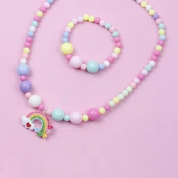 EL REGALO Beaded Rainbow Necklace & Bracelet Set-23