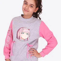 CUTECUMBER Girls Graphic Printed Pullover-56