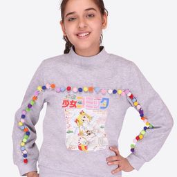 CUTECUMBER Girls Embellished Pullover-image-55
