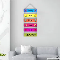 Home Delight Blue & Yellow Awesome Decorative Wooden Wall Decor-image-37