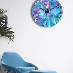 OLIVE TREE Blue & Pink Printed Contemporary Wall Clock-23