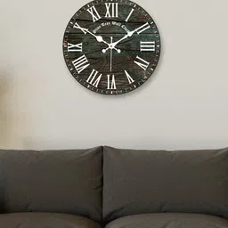 OLIVE TREE Green & White Printed Contemporary Wall Clock-image-65