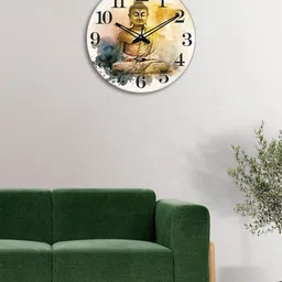 OLIVE TREE Grey & Brown Printed Traditional Analogue Wooden Round Wall Clock-21
