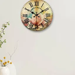 OLIVE TREE Brown & Green Printed Contemporary Wall Clock-image-93