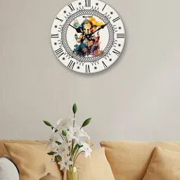 OLIVE TREE White & Black Printed Contemporary Wall Clock-15