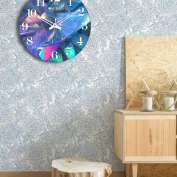 OLIVE TREE Blue & Green Printed Analogue Contemporary Wall Clock-45