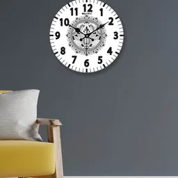 OLIVE TREE White & Black Printed Round Shape Contemporary Wall Clock-14