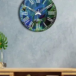 OLIVE TREE Green & Blue Printed Contemporary Wall Clock-image-52