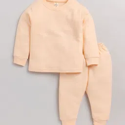 MooNKids Infant Boys Peach-Coloured Striped  Thermal Set-13