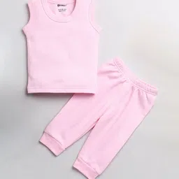 MooNKids Boys Pink Solid Sleeveless Thermal Set-image-65