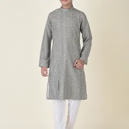 TABARD Boys Sea Green Printed Kurta-image-73