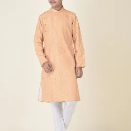 TABARD Boys Yellow Geometric Printed Kurta-image-40