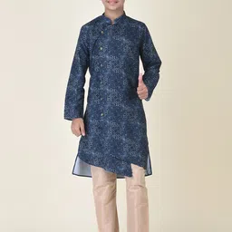 TABARD Boys Blue Geometric Printed Kurta-image-5