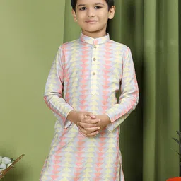 TABARD Boys Printed Mandarin Collar Cotton Kurta-picture-11