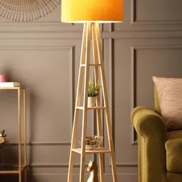 SANDED EDGE Yellow 4-Tier Traditional Floor Lamp-4